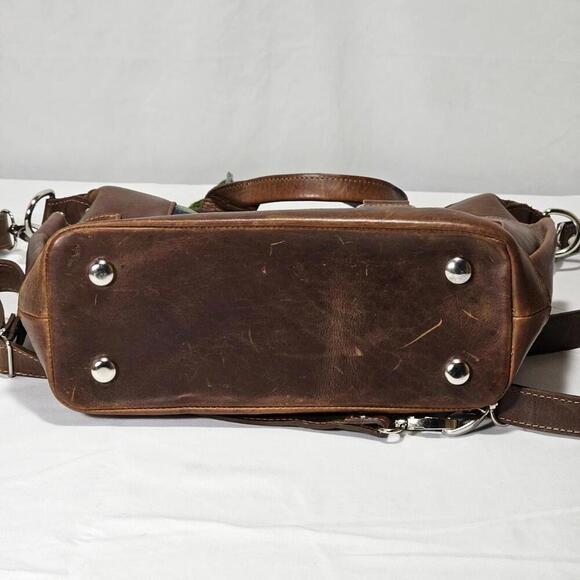 Mini Aria Convertible Day Bag Shoulder Or Backpack Brown Leather And Canvas - Picture 3 of 15